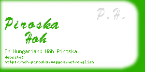 piroska hoh business card